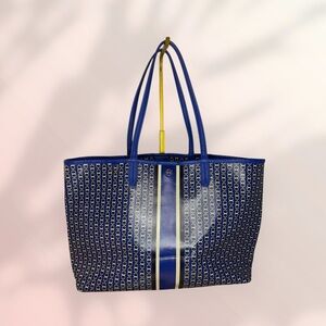 Tory Burch Navy and White Shoulder Bag